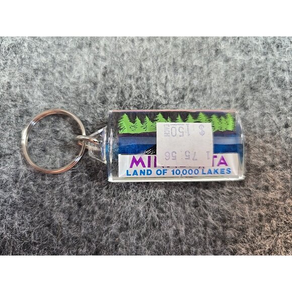 Keychain Minnesota Land of 10000 Lakes Duck Outdoor Scene Souvenir Vtg - Picture 3 of 4